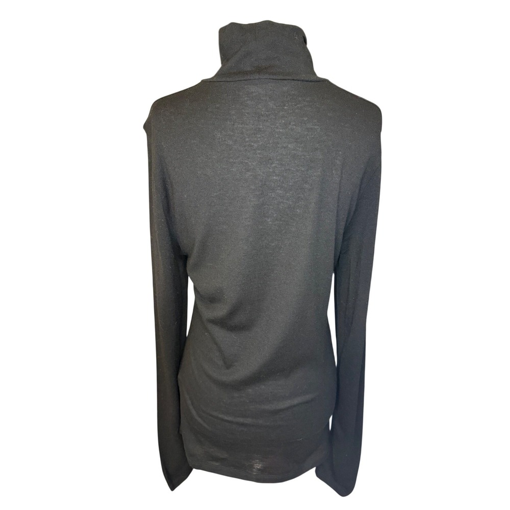 Madewell Turtleneck Long-Sleeve Top in Wool Cashmere Blend Black NY315 XL NEW - Picture 4 of 8